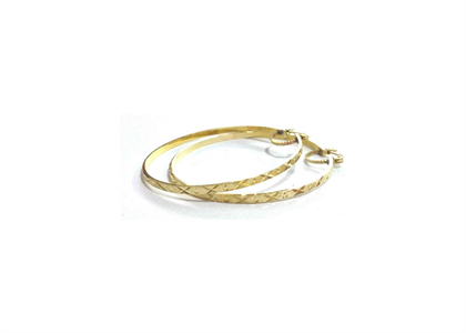 Diamond Cut Bangle Earring with Gold Plating